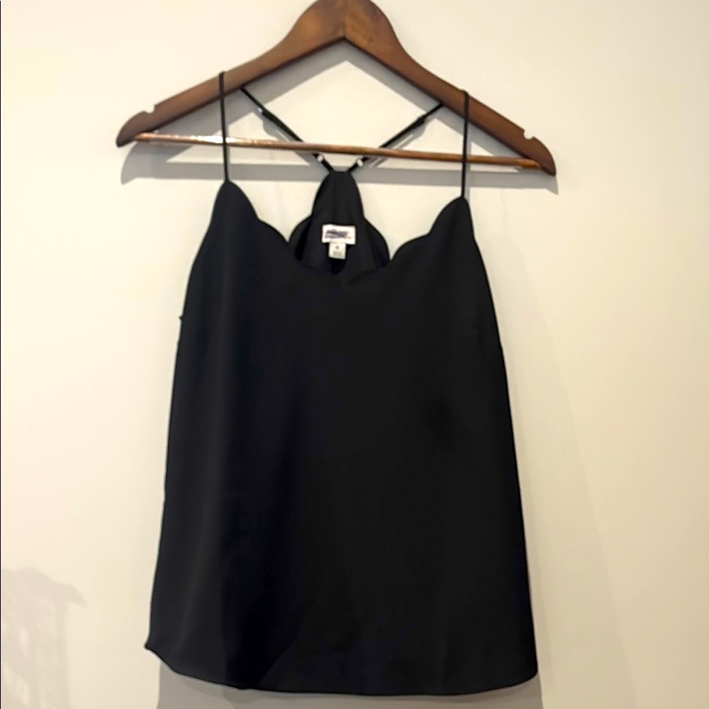 Elegant Black Women's Scalloped Top